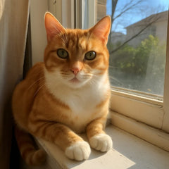 An ordinary phone photo of an orange cat