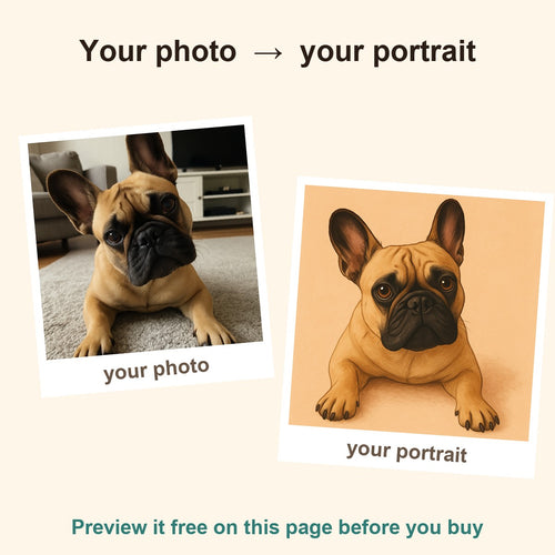 Your pet photo turned into an illustrated portrait