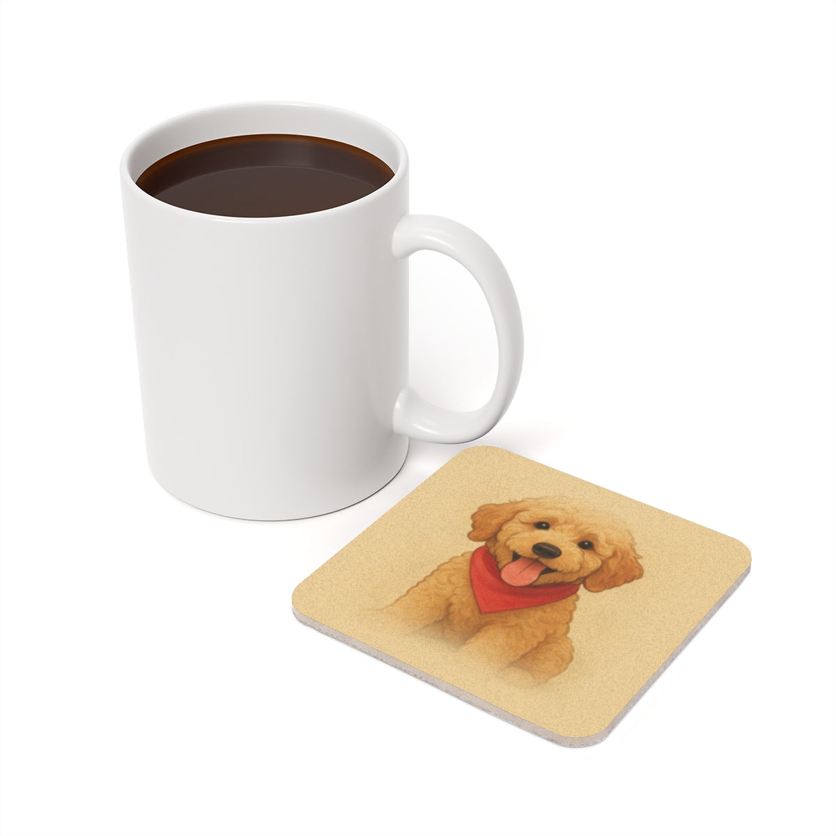 Custom Pet Portrait Cork Coaster — Your Dog or Cat's Photo