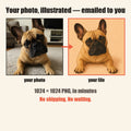 Custom pet portrait illustration, digital download