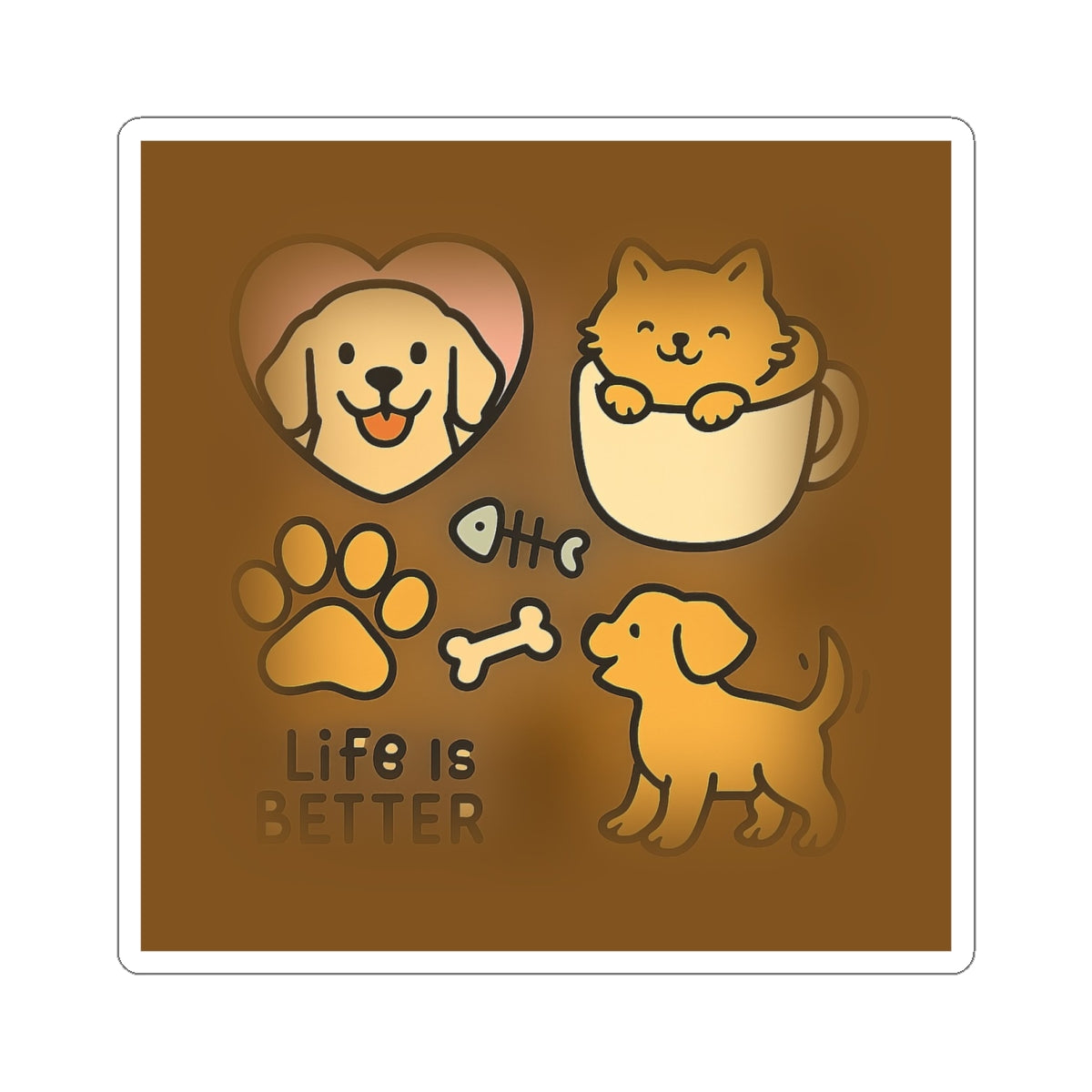 Pet Lover Sticker Sheet — Funny Dog & Cat Illustrations, Vinyl Decals