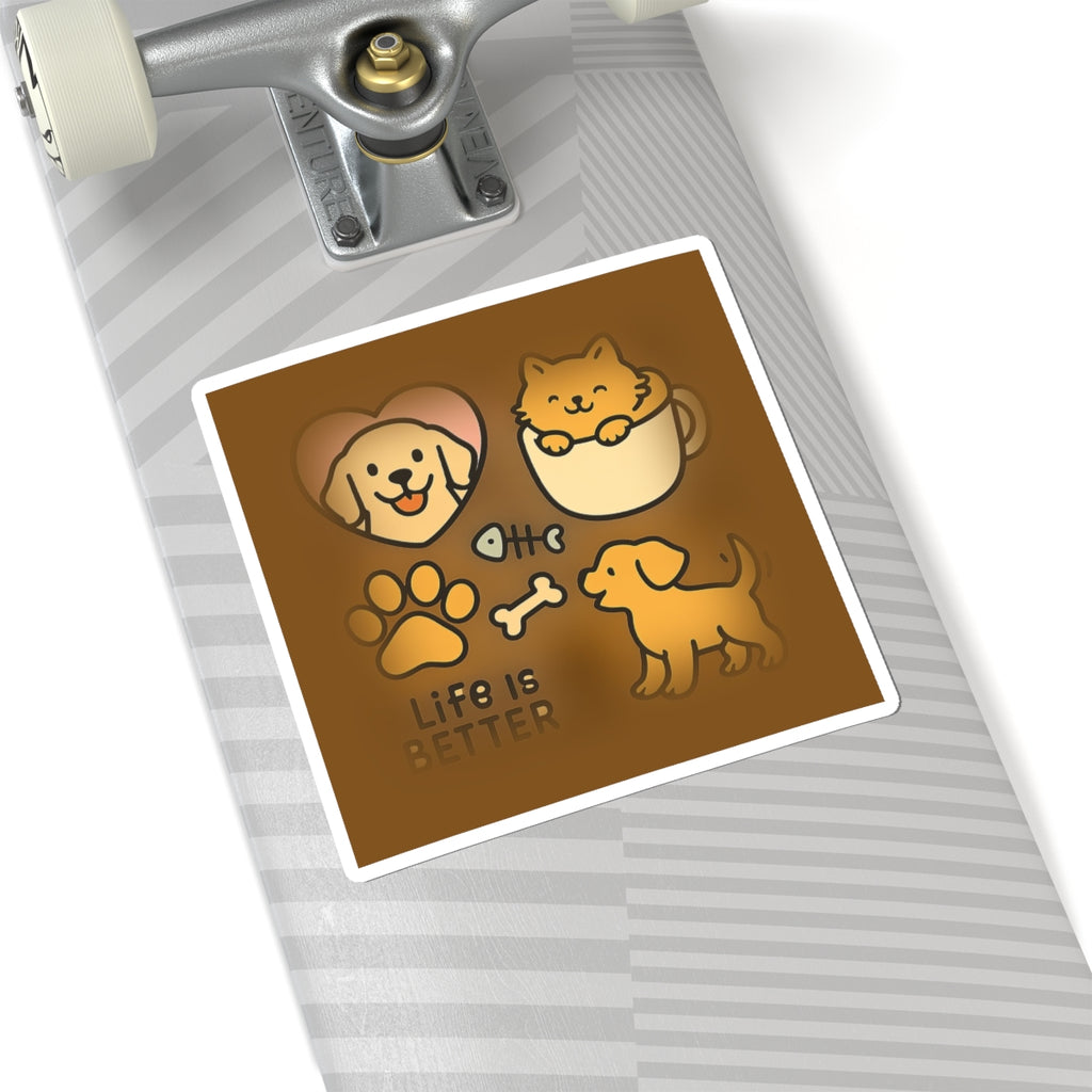 Pet Lover Sticker Sheet — Funny Dog & Cat Illustrations, Vinyl Decals