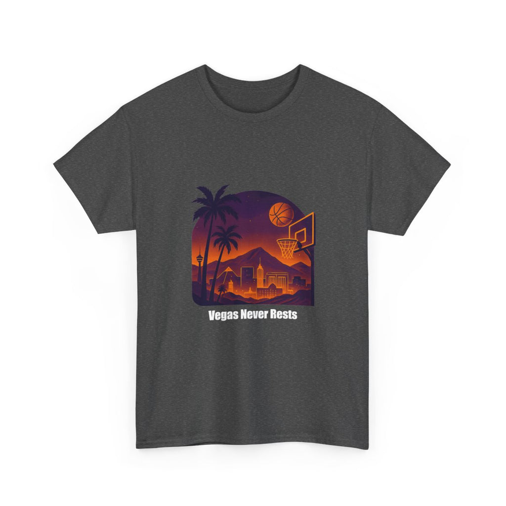 Vegas Never Rests Tee — Las Vegas Basketball Playoff Season Shirt