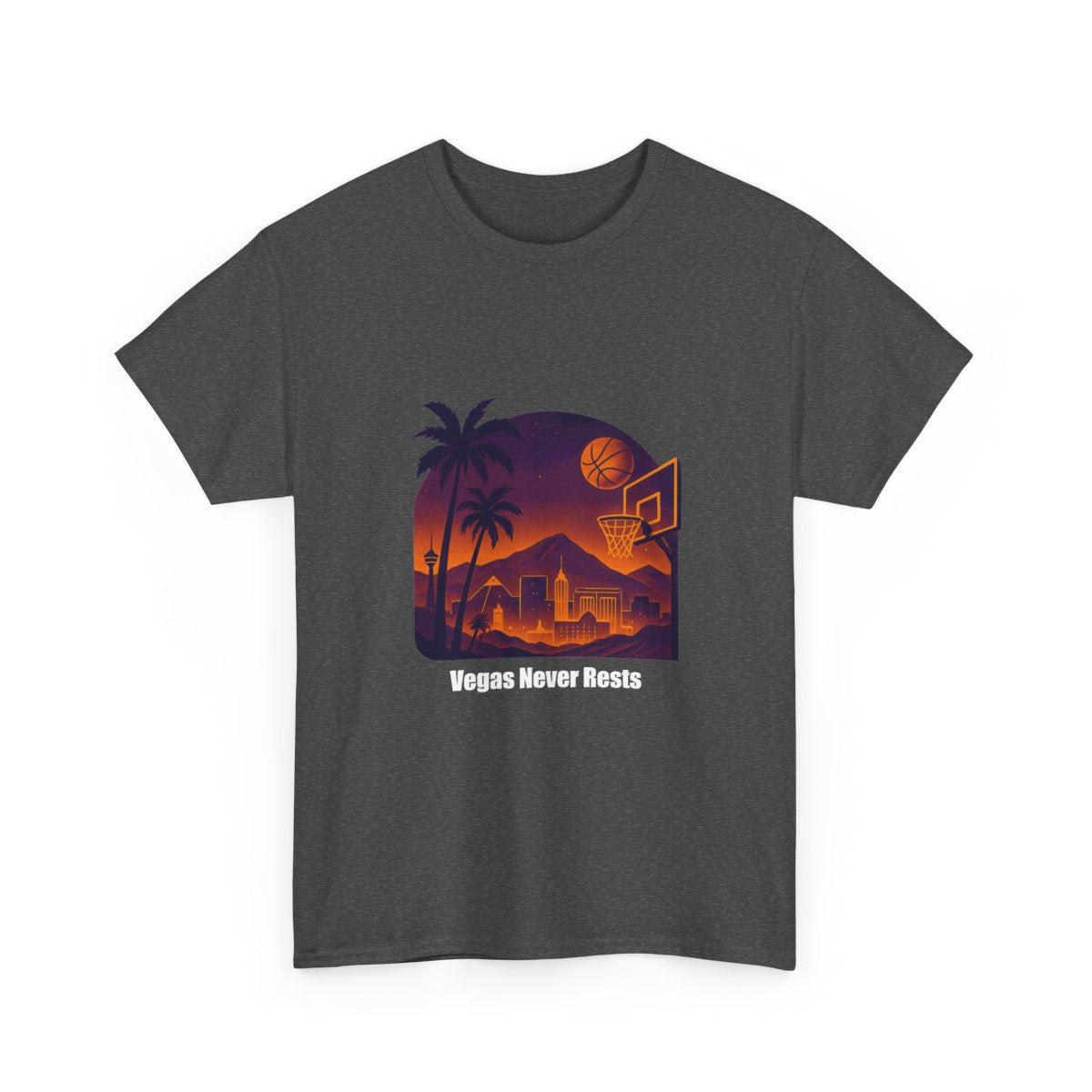 Vegas Never Rests Tee — Las Vegas Basketball Playoff Season Shirt