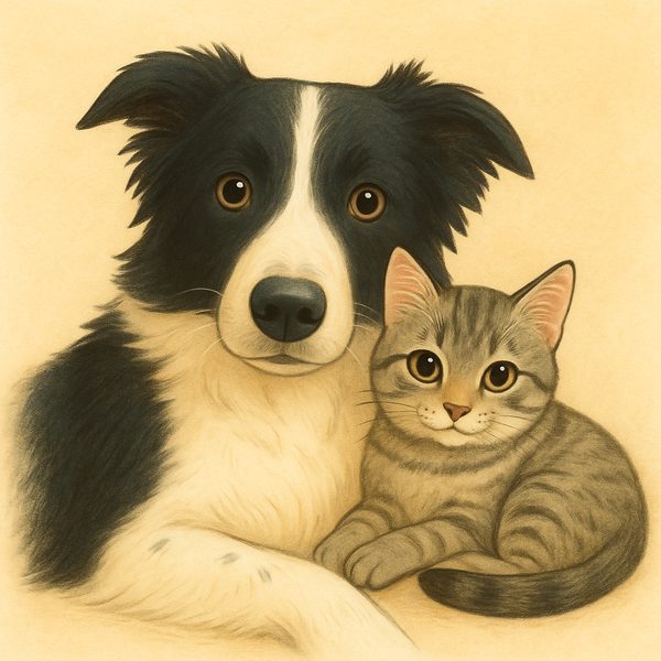 Custom pet portrait illustration, digital download