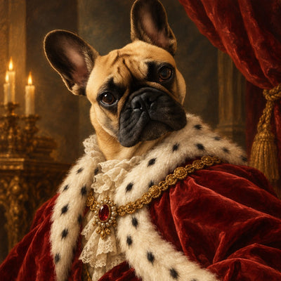 A pet illustrated as Royal Portrait